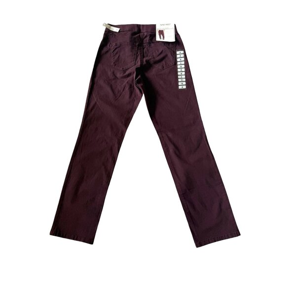 NWT Nine West Women's Heidi Pull On Pant Wine Burgundy Jeans Twill SIZE 4 - Picture 2 of 10